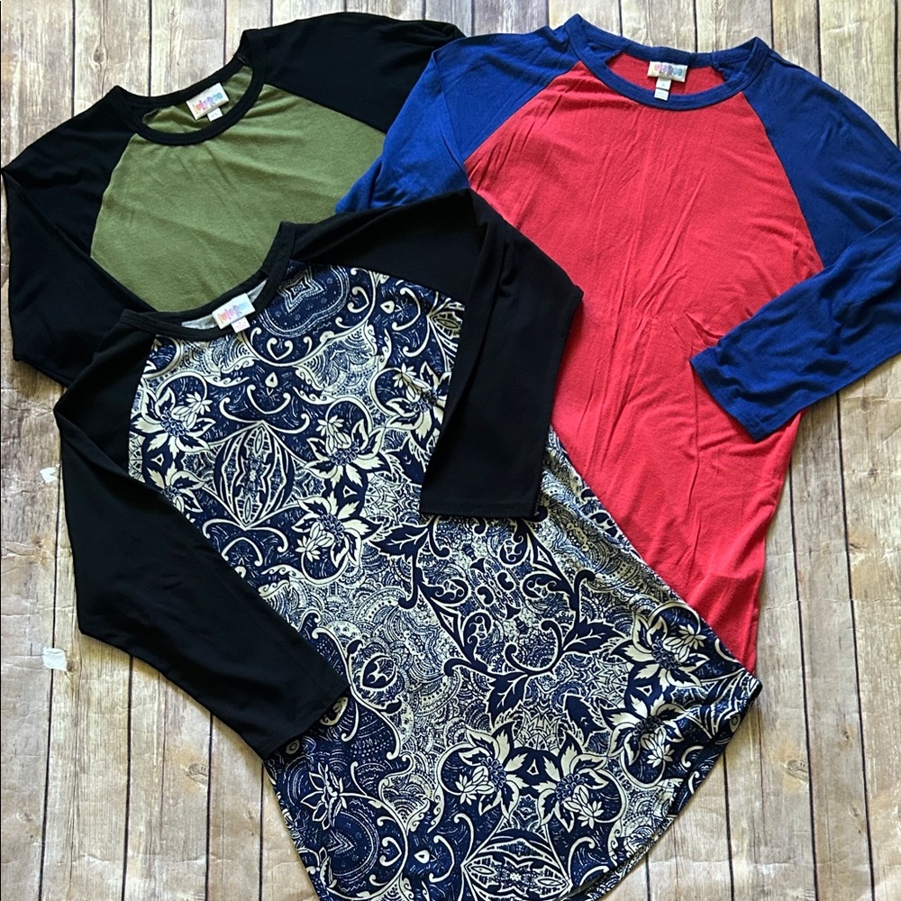 LuLaRoe Long Sleeve Tees - Black, Green, Blue, Red